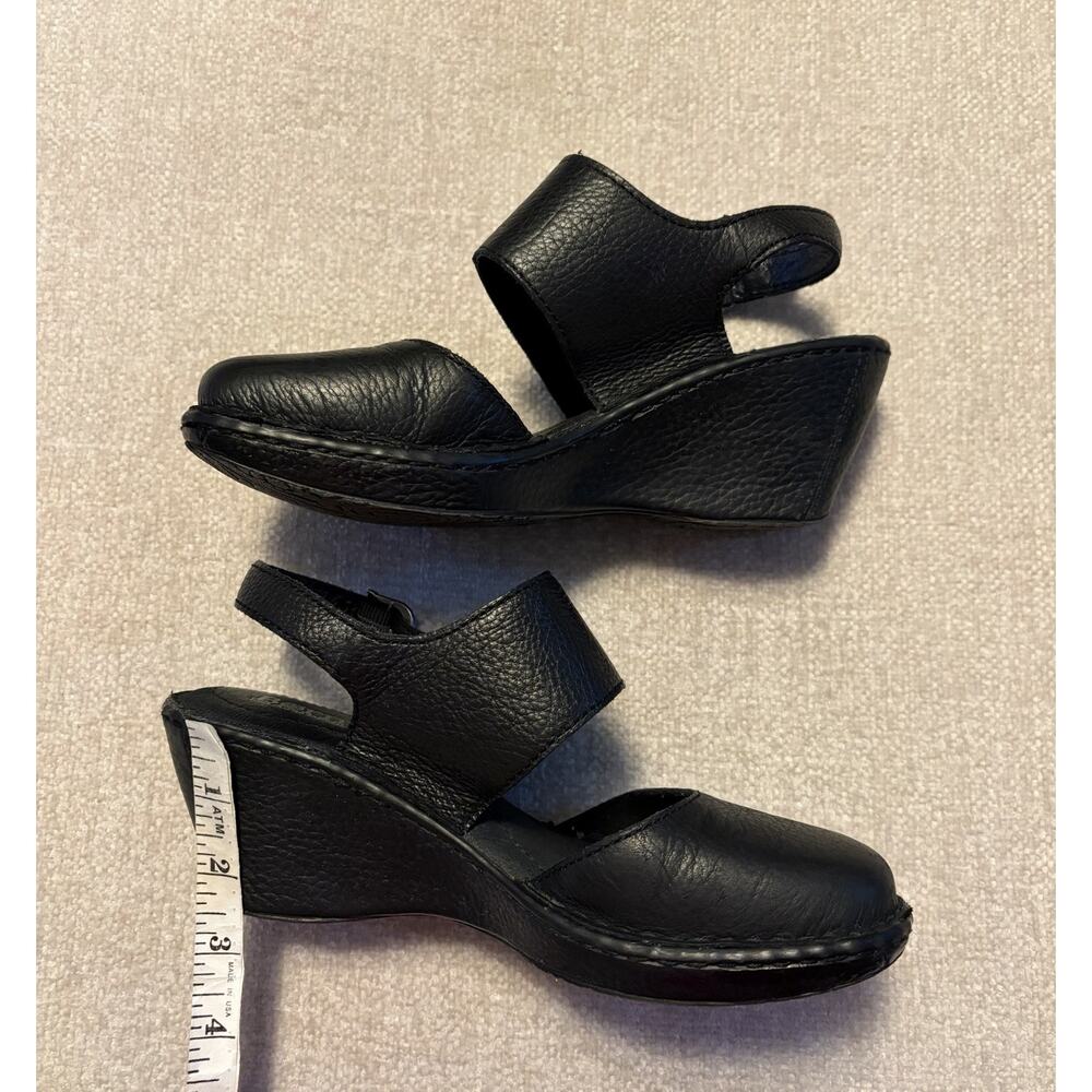 Born Black Leather Slingback Clogs Comfort Shoes Women’s Size 7 Closed Toe - Picture 8 of 10